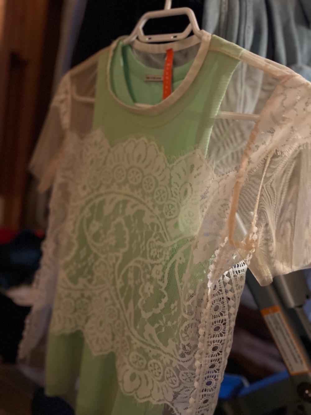 Imperial blouse in sheer mesh and lace Small